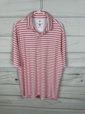 Fairway & Greene White Polo with Red Stripes